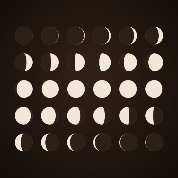 Grid of moon phases